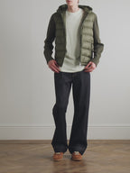 Logo-Appliquéd Wool-Trimmed Quilted Shell Hooded Down Zip-Up Cardigan