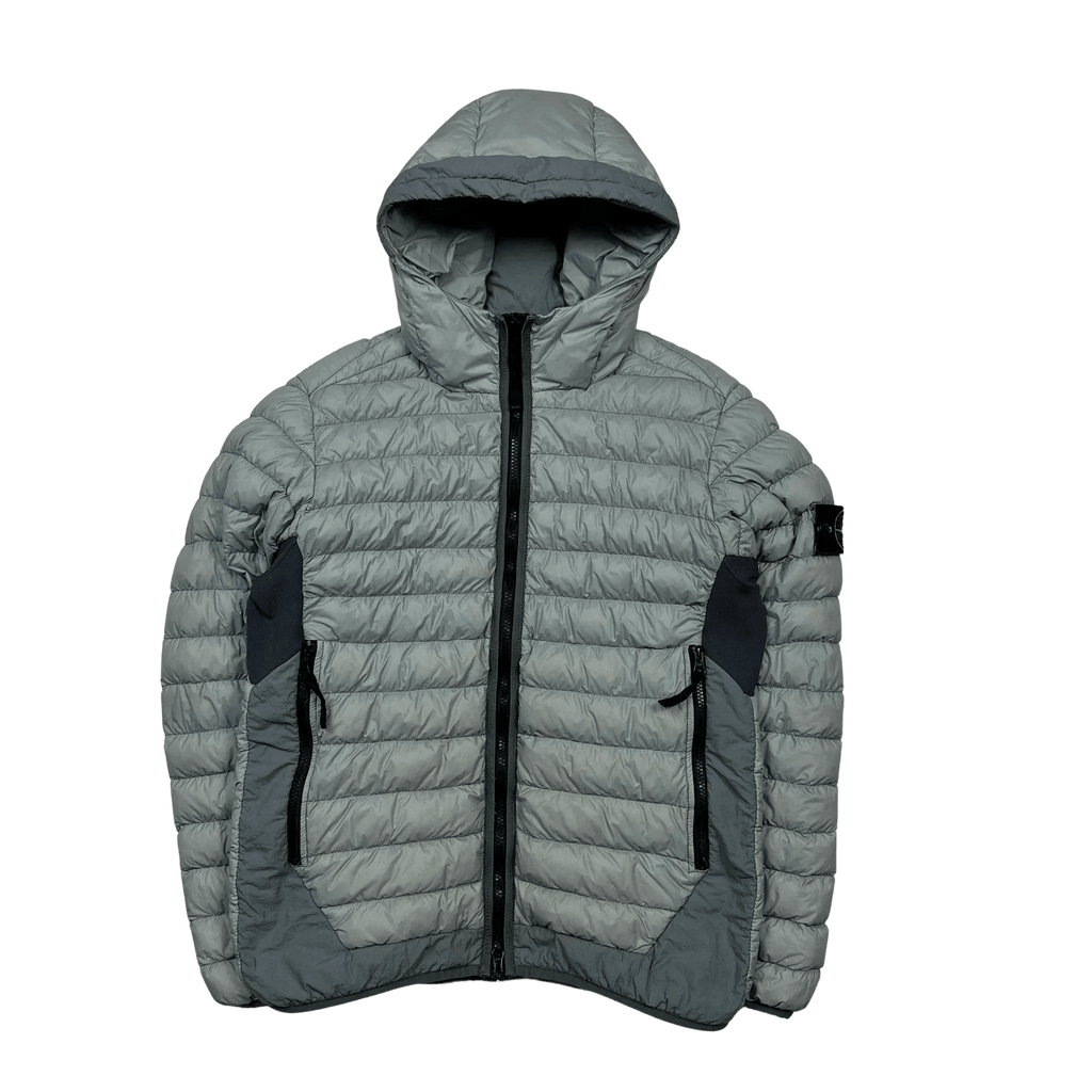 SI Garment Dyed Micro Yarn Hooded Down Jacket GRAY - Grisch Life