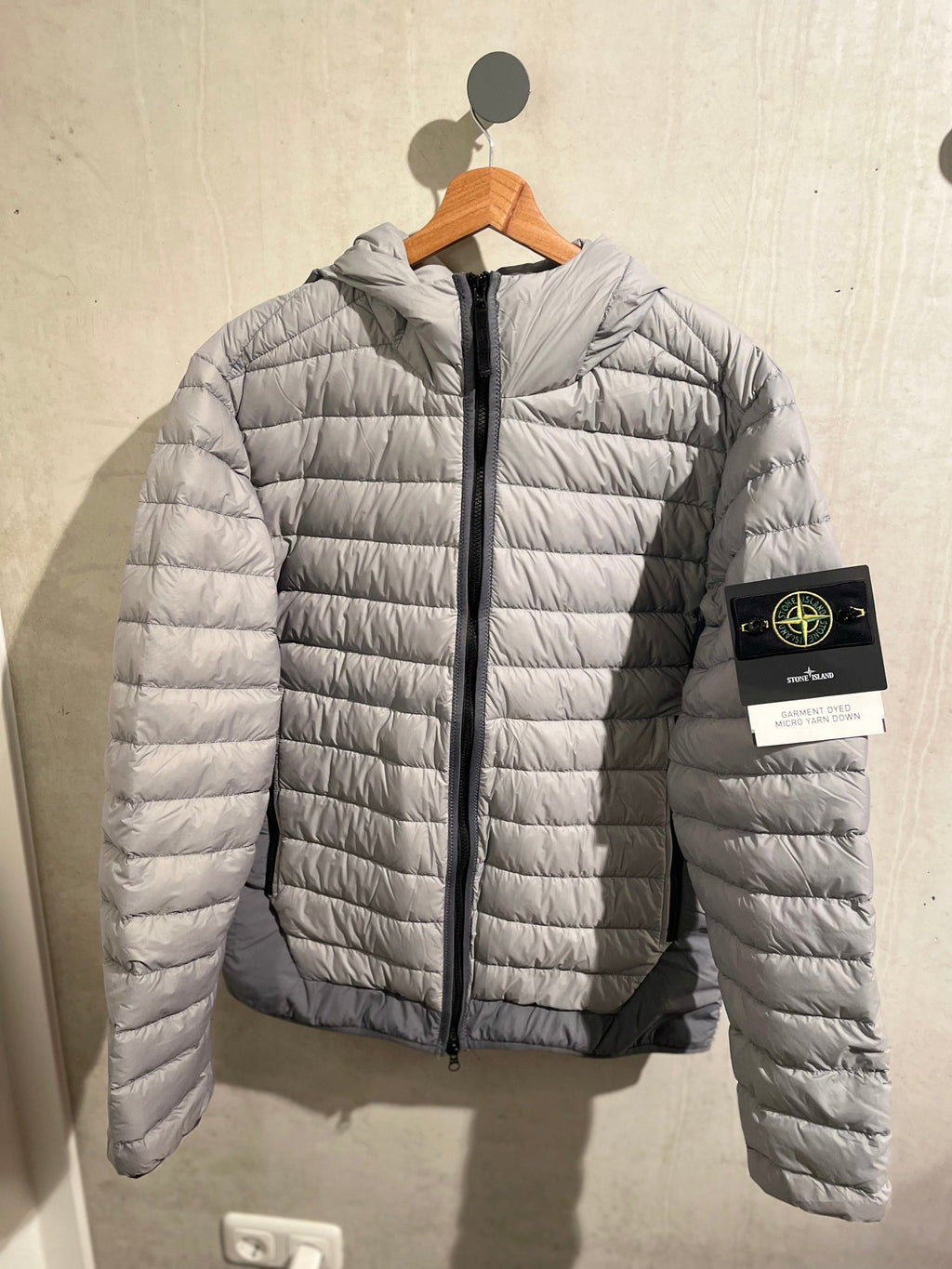 SI Garment Dyed Micro Yarn Hooded Down Jacket GRAY - Grisch Life