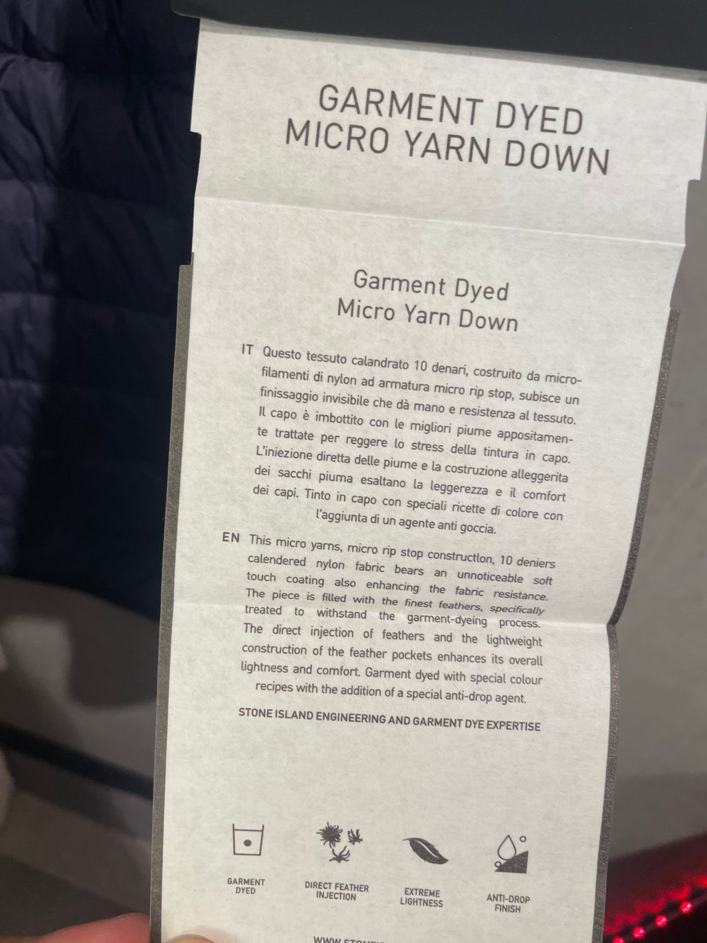 SI Garment Dyed Micro Yarn Hooded Down Jacket NAVY - Grisch Life