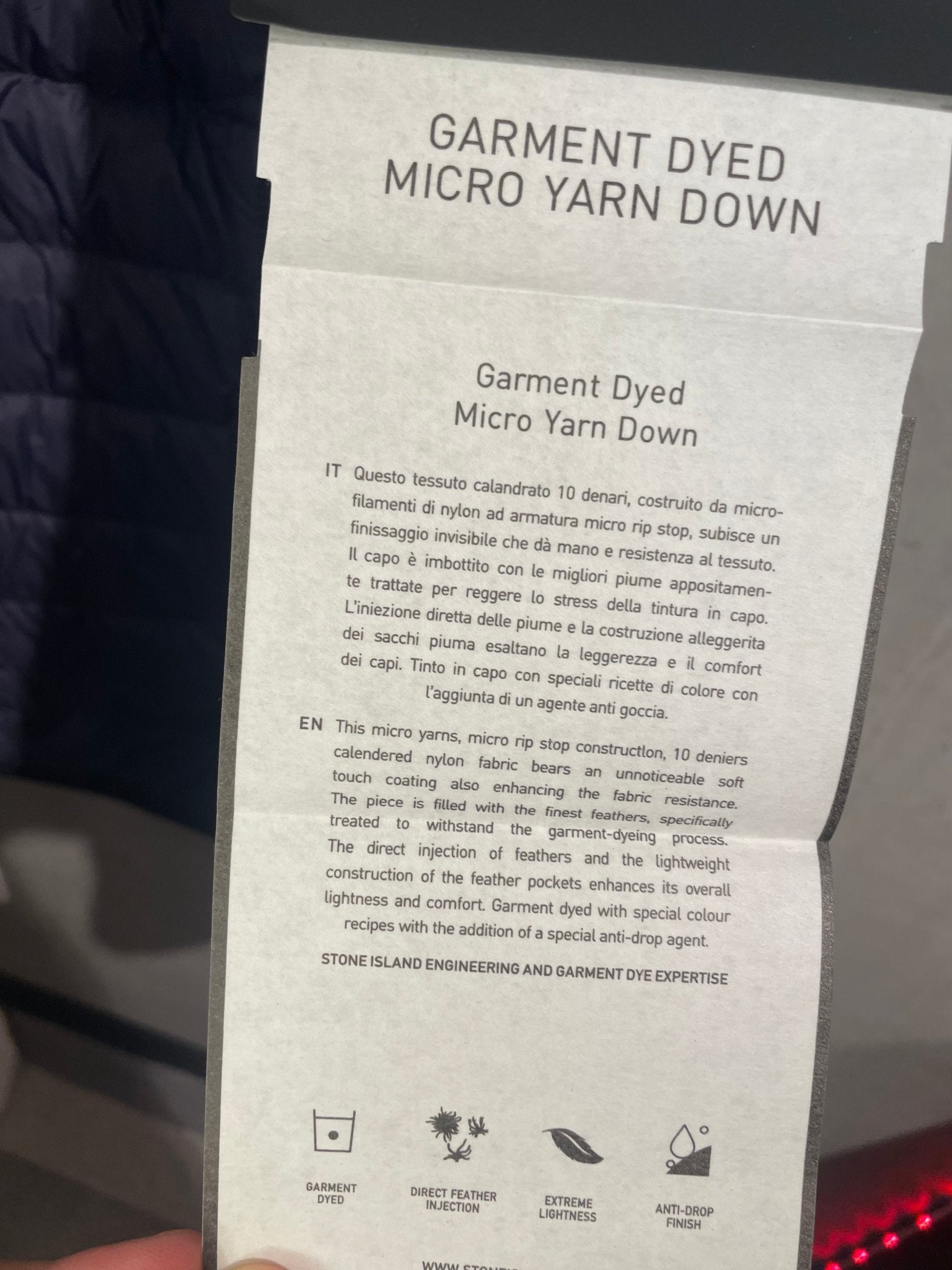 SI Garment Dyed Micro Yarn Hooded Down Jacket NAVY - Grisch Life