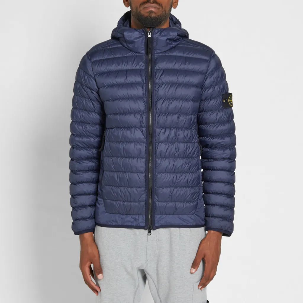 SI Garment Dyed Micro Yarn Hooded Down Jacket NAVY - Grisch Life
