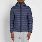 SI Garment Dyed Micro Yarn Hooded Down Jacket NAVY - Grisch Life