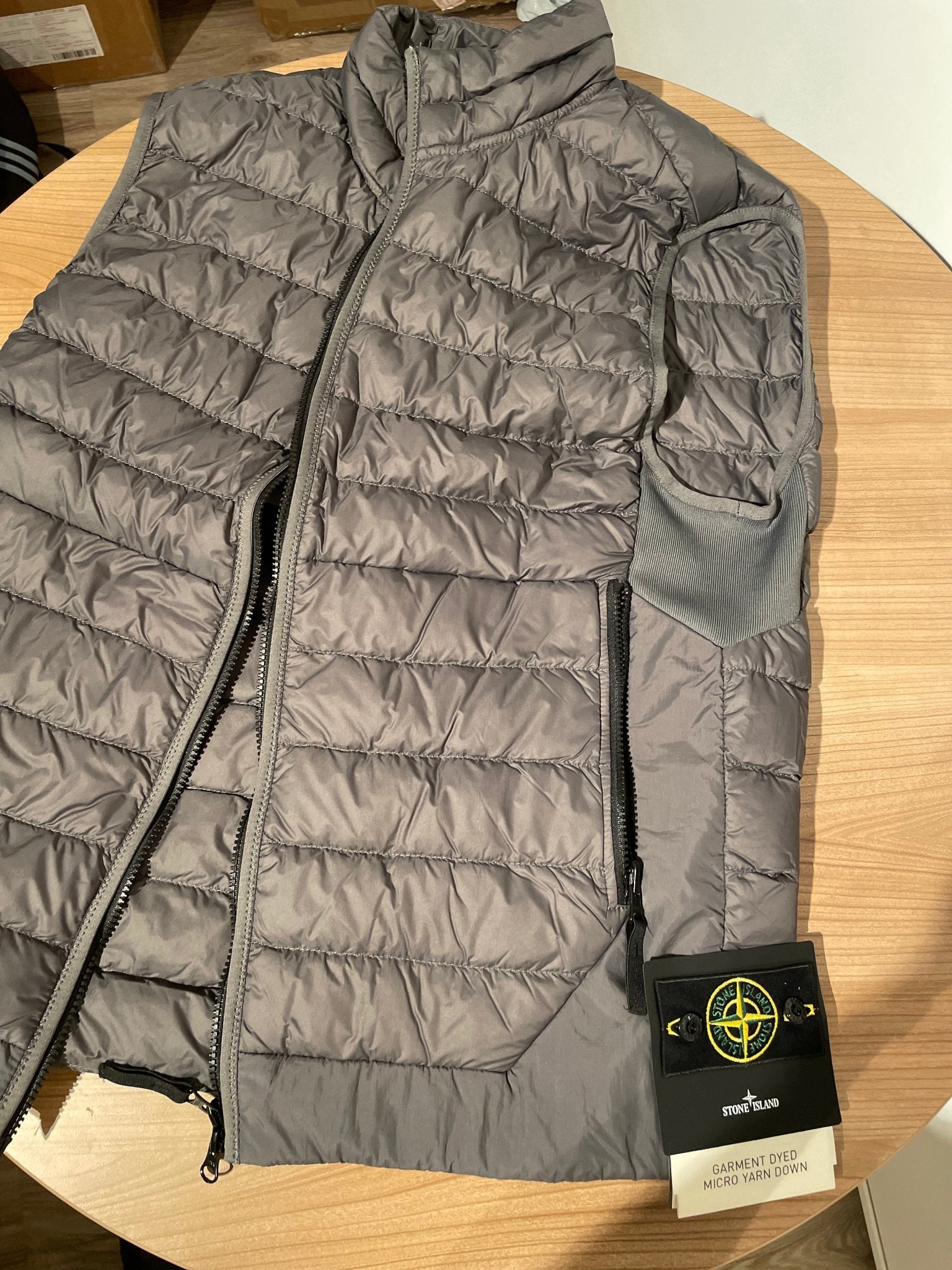 SI Gray Garment Dyed Micro Yarn Down Packable Gilet - Grisch Life