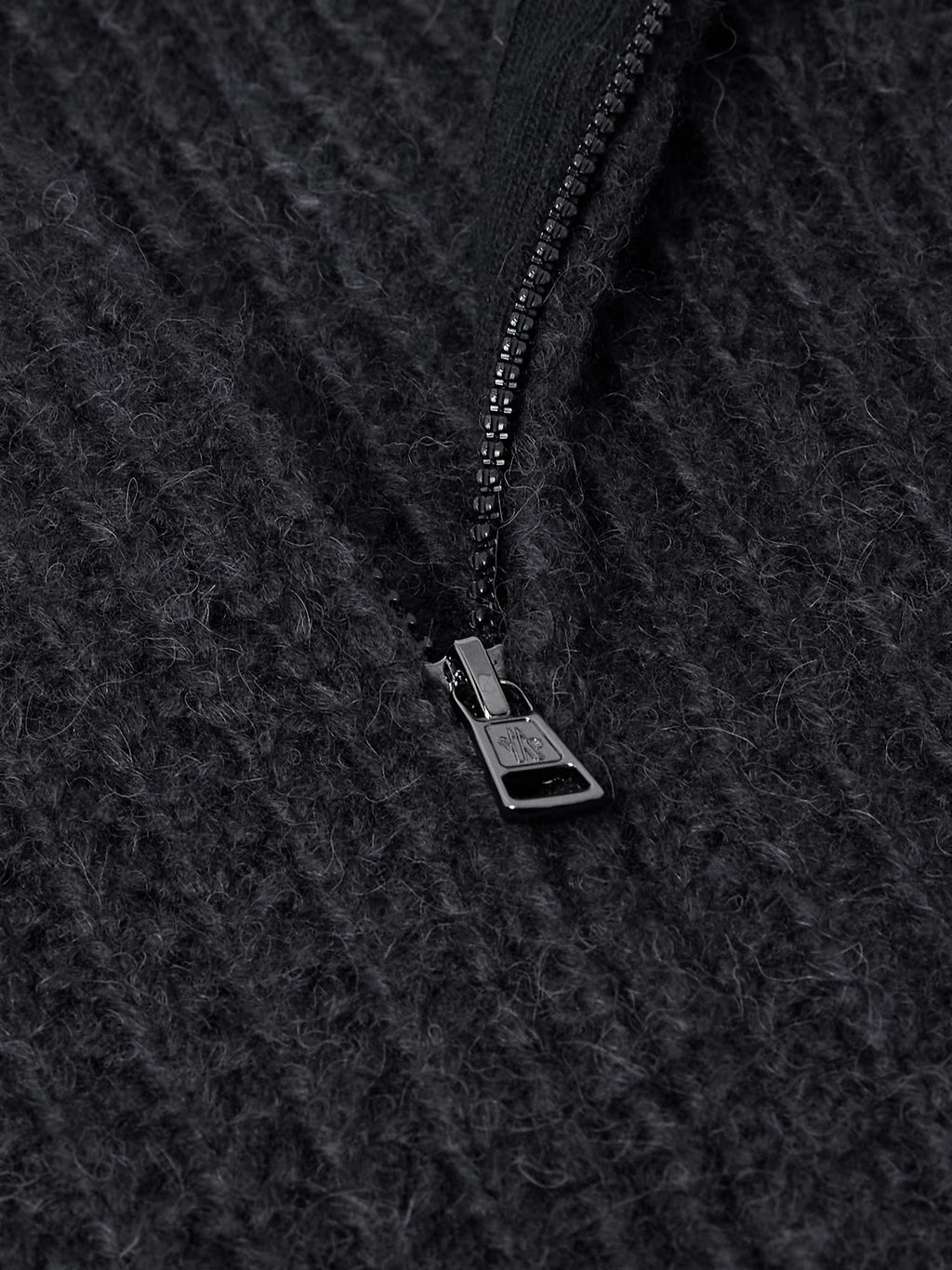 Logo-Appliquéd Ribbed Alpaca-Blend Zip-Up Cardigan