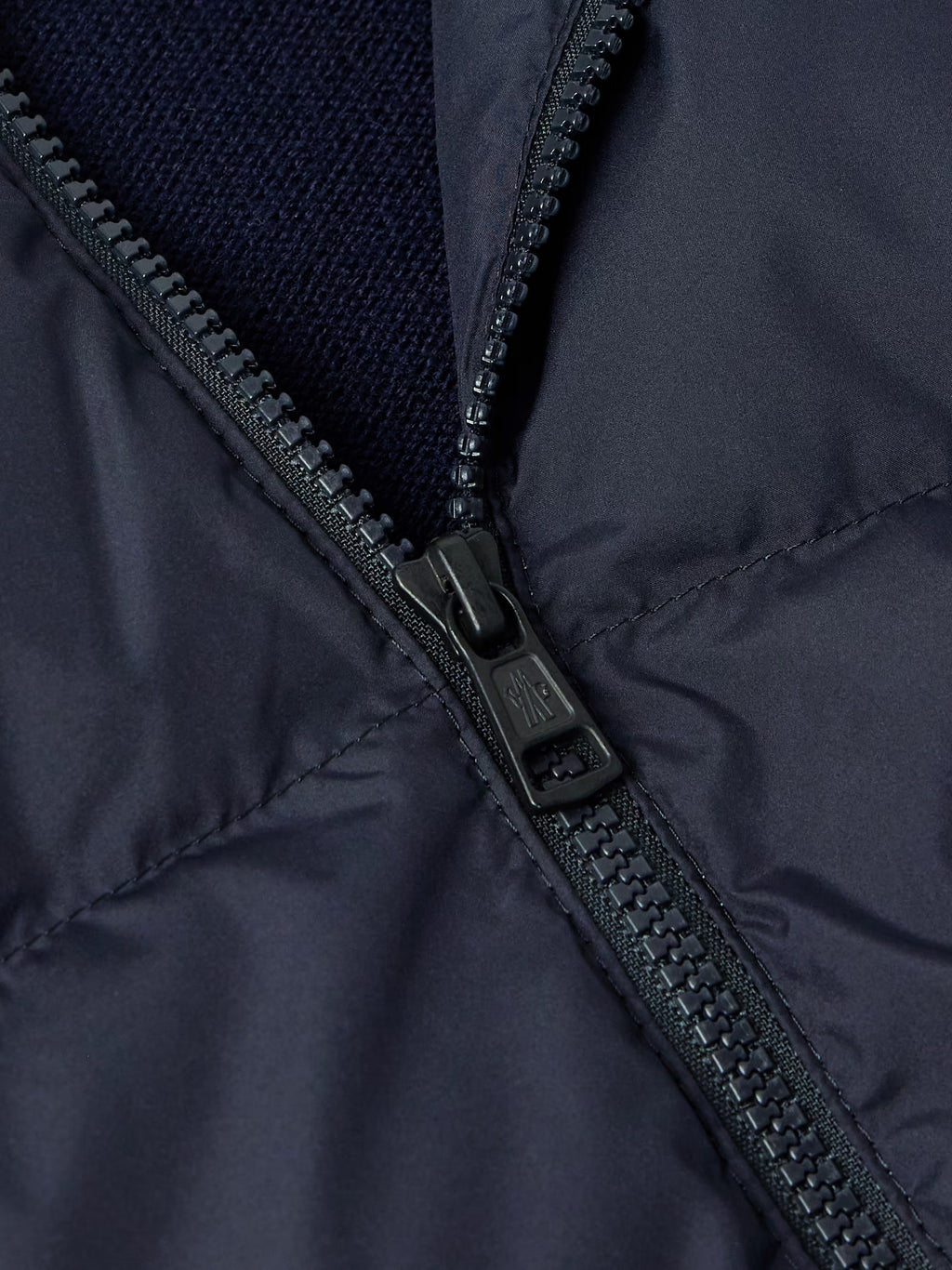 Logo-Appliquéd Quilted Shell-Paneled Virgin Wool Down Cardigan