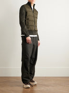 Logo-Appliquéd Quilted Shell-Paneled Virgin Wool Down Cardigan