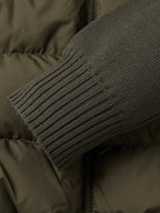 Logo-Appliquéd Quilted Shell-Paneled Virgin Wool Down Cardigan